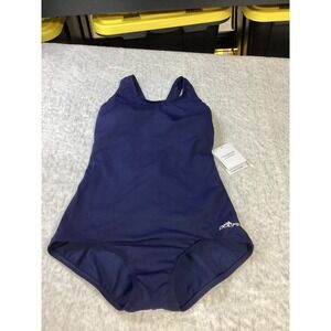 Dolfin Aquashape Womens Size 12 Navy Blue One Piece Swimsuit 60553Z NWT